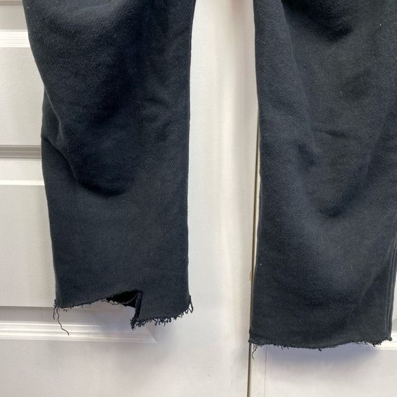 YoungLA Sweatpants Fleece Drawstring Pockets Small Black Bottoms Have Been Cut - Picture 6 of 6